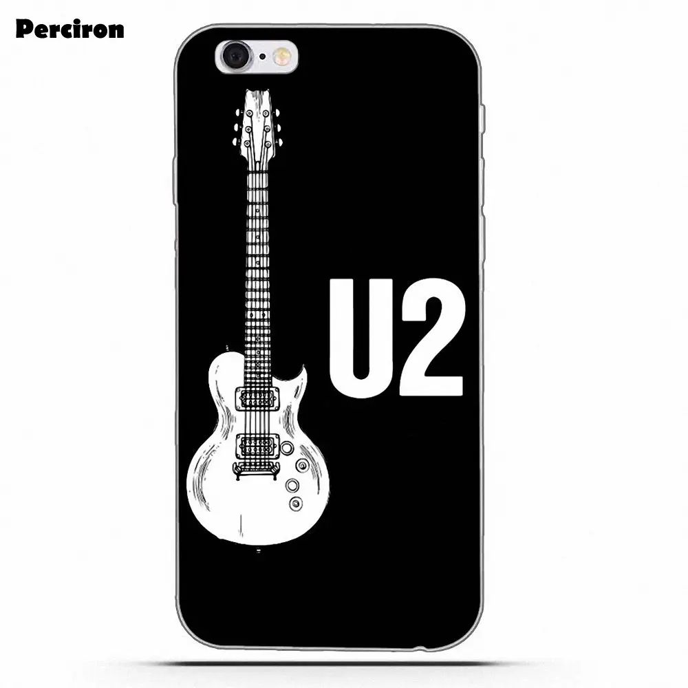 U2 черный и белый логотип для iPhone X 4 4S 5 5C SE 6 S 7 8 Plus Galaxy S5 S6 S7 S8 Grand Core II Prime Alpha мягкий