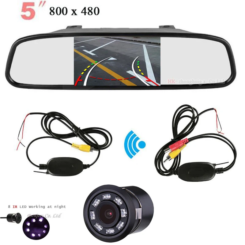 

Intelligent Dynamic Trajectory Tracks Rear View Camera HD CCD Reverse Backup Camera + Hd 5 inch Monitor Parking Assistance Kit