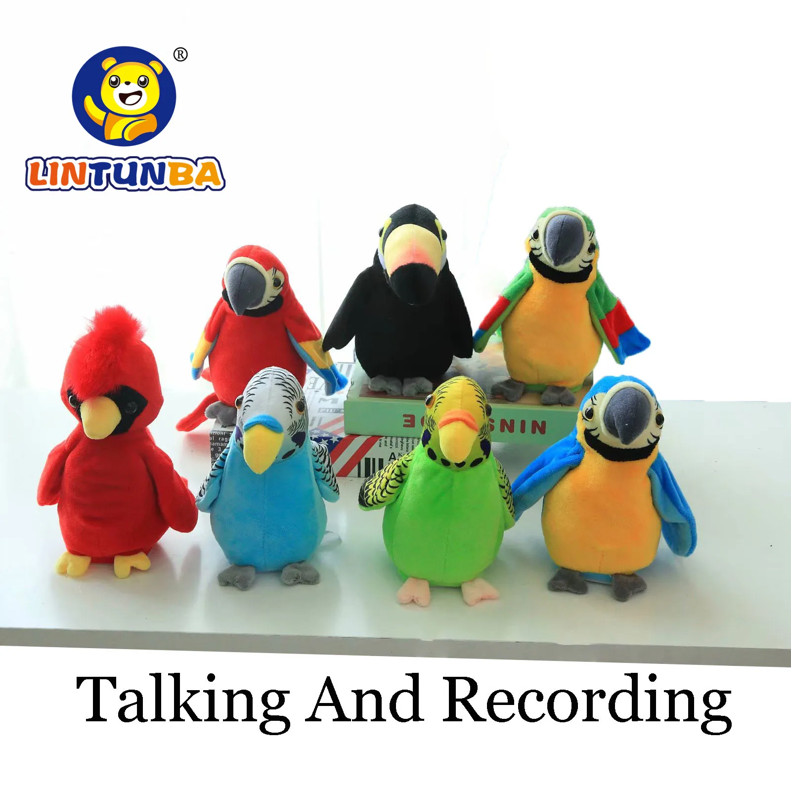 Electronic Talking Parrot Plush Toys Cute Speaking and Recording Repeats Waving Wings Electric Bird Stuffed Plush Toy Kids Toy