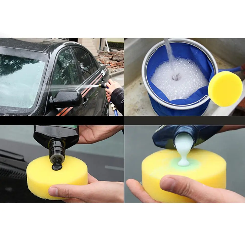 

HOT 12pcs/Set Car Window Cleaning Anti-Scratch Car Circle Clean Wax/Polish Yellow Foam Soft Sponges Pad Durable to use Tools