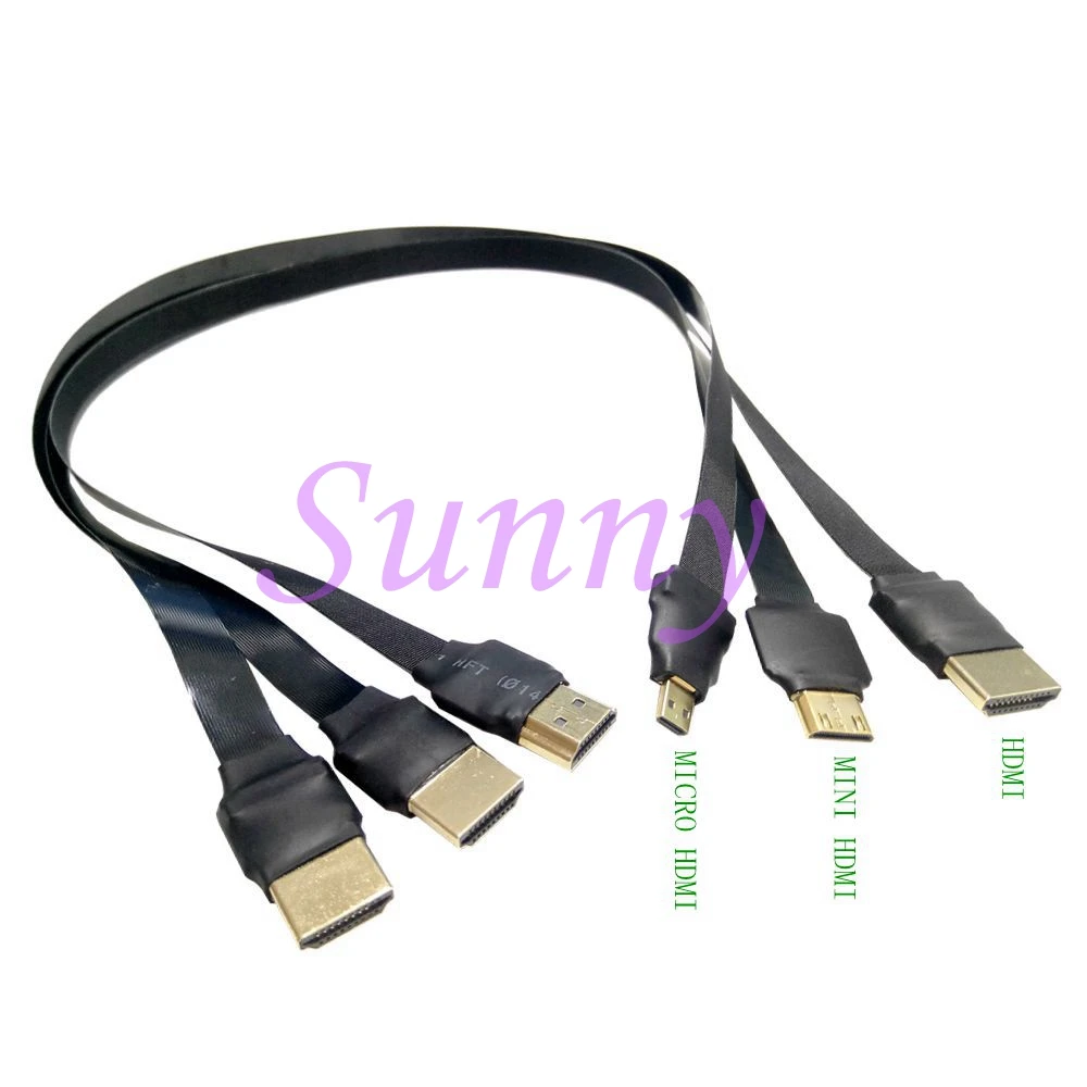FPV Micro HDMI Mini HDMI degree Adapter 5cm-100cm FPC Ribbon Flat HDMI Cable Pitch 20pin for Multicopter Aerial Photography DIY