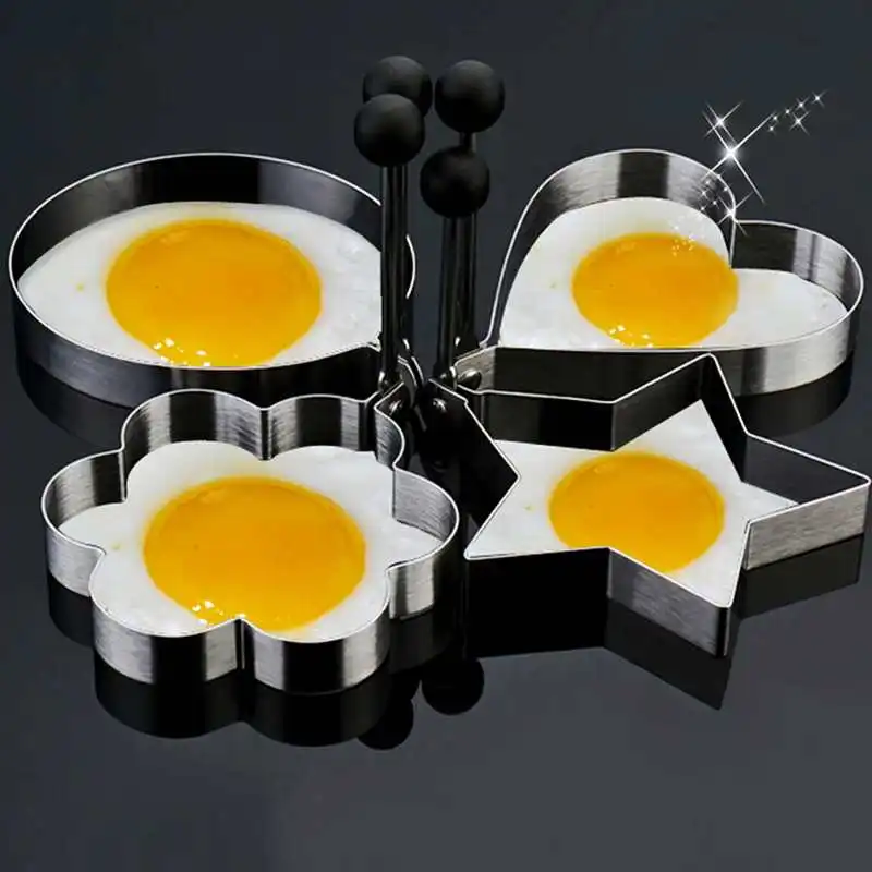

5pcs/set Stainless Steel Circular Shaped Fried Egg Pancake Breakfast Omelet Pan Kitchen Cooking Omelette Model Mold Hot Sale