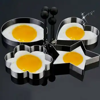 

5pcs/set Stainless Steel Circular Shaped Fried Egg Pancake Breakfast Omelet Pan Kitchen Cooking Omelette Model Mold Hot Sale
