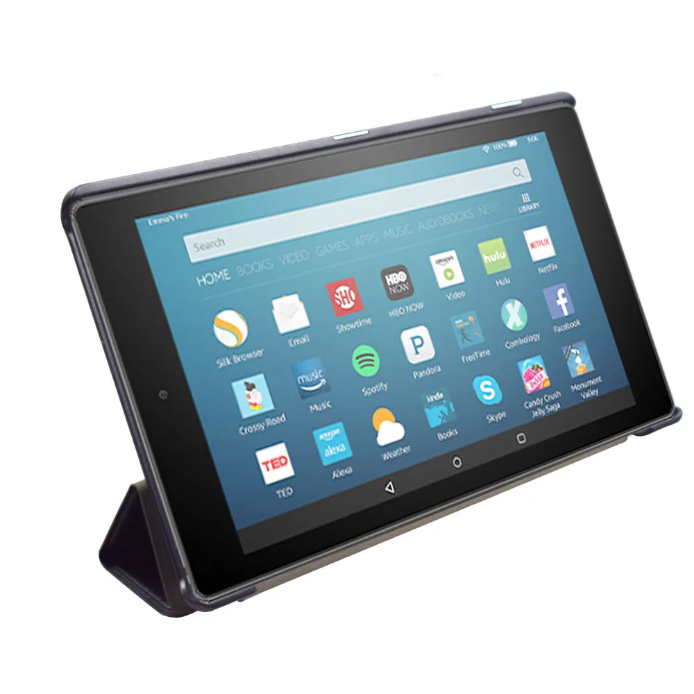 Ультратонкий чехол подставка из искусственной кожи для Amazon Kindle Fire HD 8 2016 (6 е
