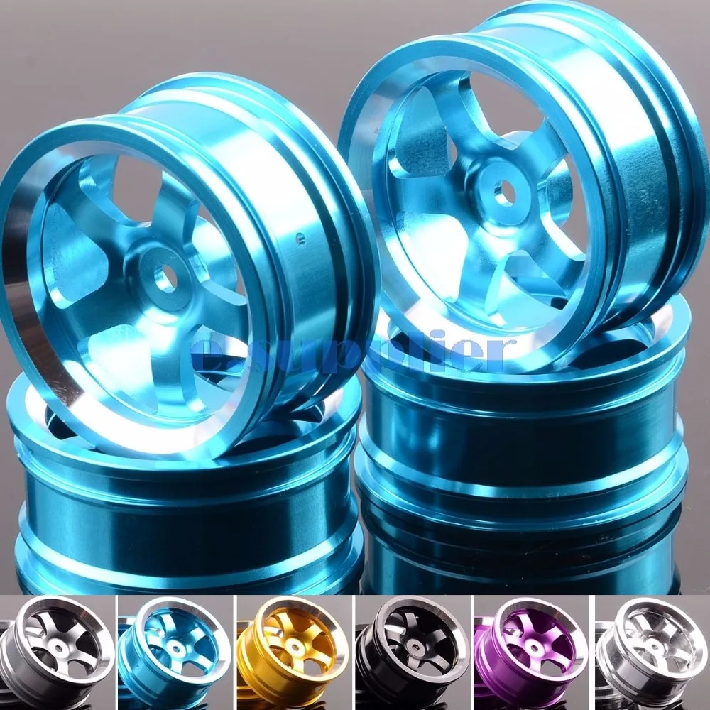 

4 pcs 1 Set Aluminum Alloy Metal Whee Rim Fit HPI HSP RC model 1:10 On-Road Racing Car for HSP94123/94122/94103 D4/D3/CS 105 all
