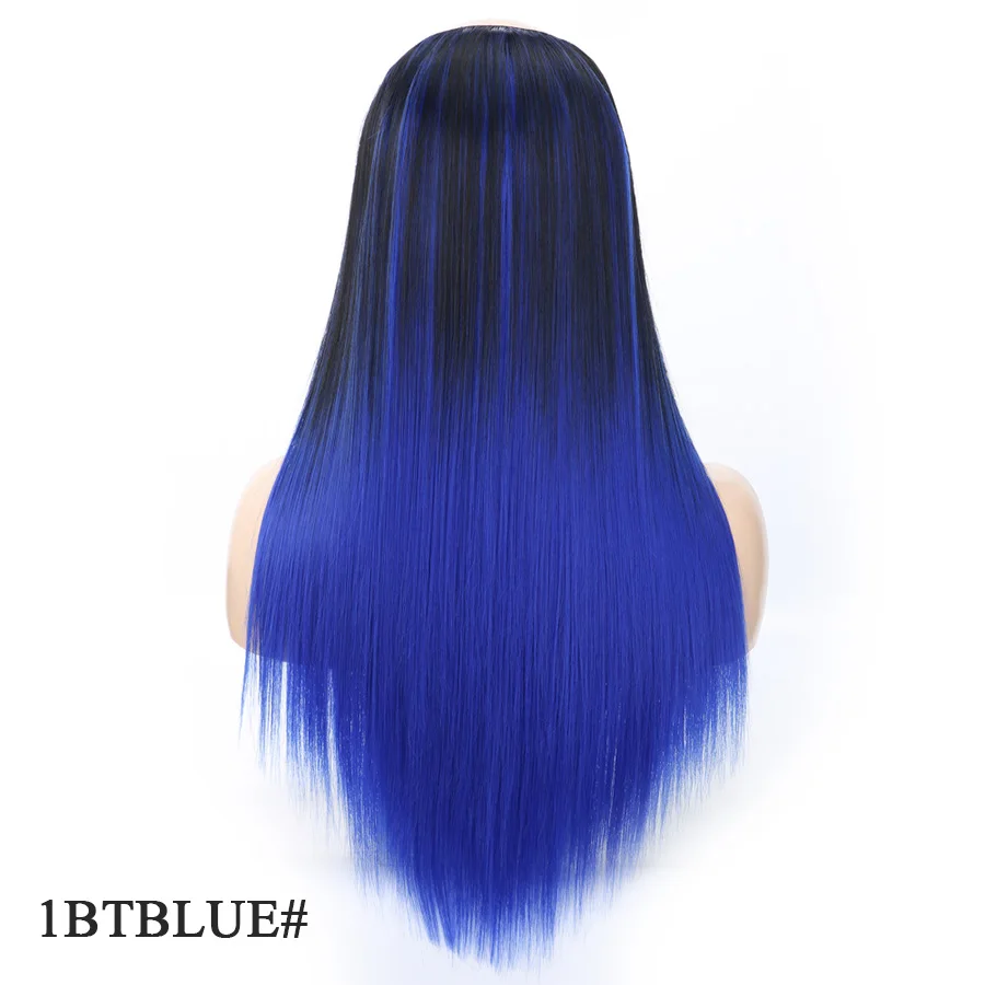 Alileader 230 г синтетический полупарик Клип В кудрявые натуральные светлые волосы расширение U часть парики прямые невидимые наращивание волос Halo - Цвет: US1BTBLUE2