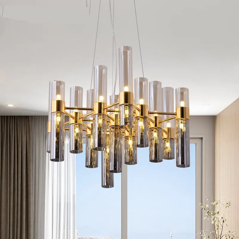 

Postmodern Simple Chandelier Lighting Creative Lustre Led Modern Hanging Lamp Living Room Light for Home Villa Glass Lampadario