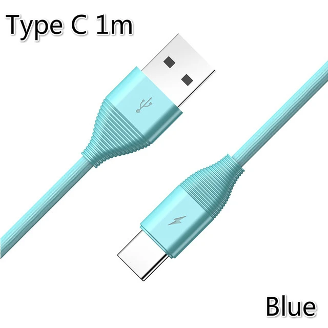 Usb type-C кабель для зарядки samsung Galaxy S10 S9 S8 Xiaomi Note 7 huawei Mate20 Usb-c type-c Быстрая зарядка дата USBC короткий шнур - Цвет: Blue 1m