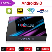 H96 MAX Android tv Box 9,0 Rockchip RK3318 2G 4G 16 GB 32 GB 64 GB 4 K Smart tv Box 2,4& 5,0G WiFi Bluetooth 4,0 IP tv Android