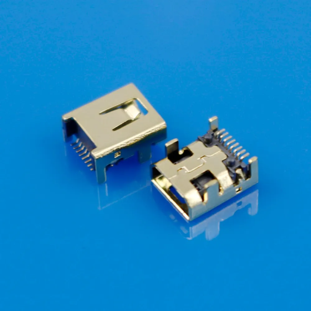 JCD золотистый Mini USB 8 Pin SMT SMD гнездо разъема ПП для LG 8pin Type B розетка|pcb connector types|b