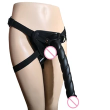 AMABOOM 32*4cm Long dildos Strap On Dildo suction cup Strapon soft Penis Adjustable Leather Panties Ultra Harness For Lesbian