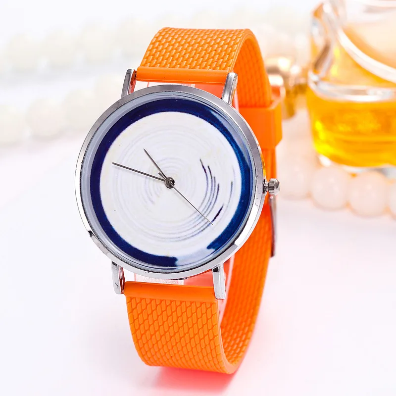 

Brand New Fashion Simple Blue Circle Dial Student Harajuku Watch Alloy Silver Shell Casual Plastic Strap Watches Reloj Mujer