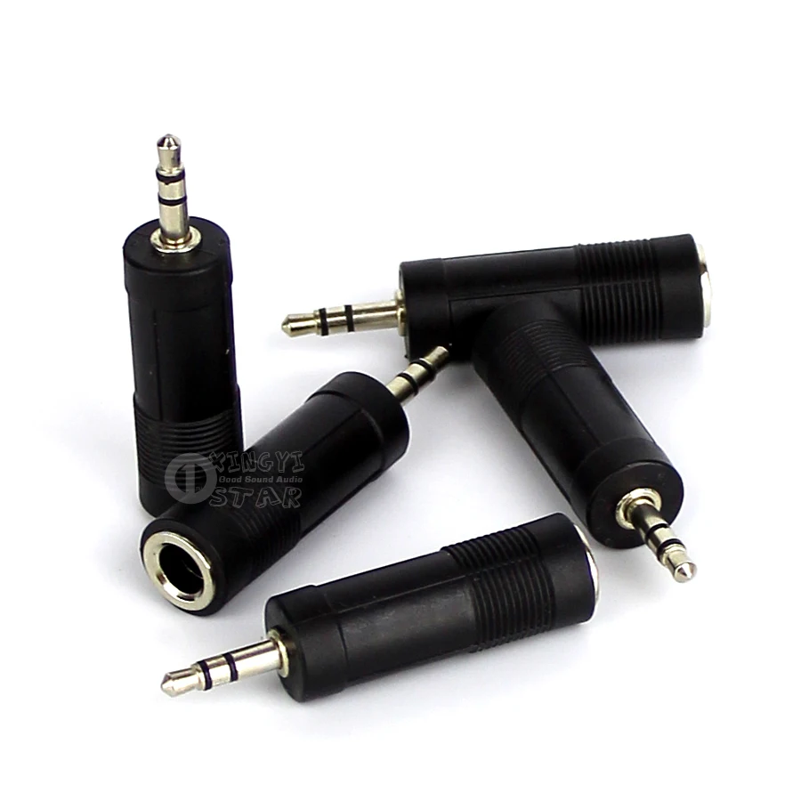 Black 3.5mm to 6.5mm Male to Female Plug Jack Stereo Mic Audio Adapter Converter 