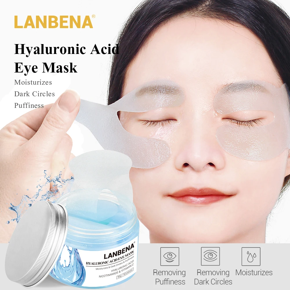 

LANBENA Hyaluronic Acid Eye Mask VC Eye Patch Face Eye Care Remove Dark Circle Puffiness Ageless Lifting Firming Skin Care 50pcs