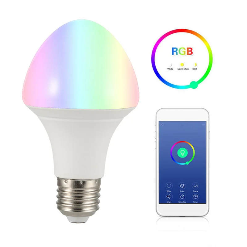 

WiFi Smart LED Light Bulb Warm White RGB Mobile Phone Remote Control Lamp Bulb