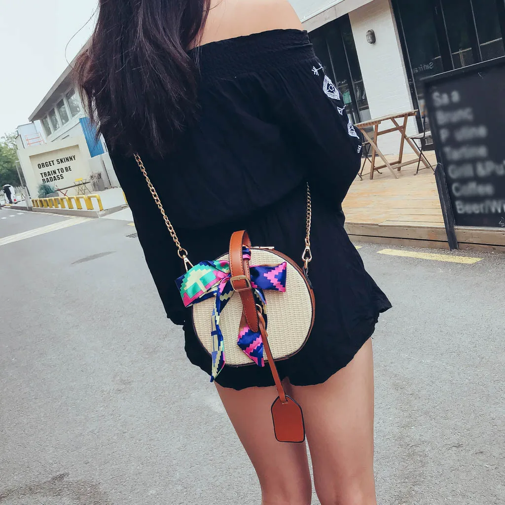 

Women's Fashion Color Ribbon Straw Saddle Bag Shoulder Messenger Bag Famous Brand Bags Shoulder Messenger Bags May21