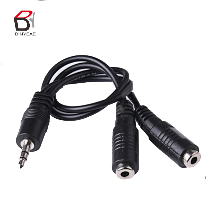 

3.5mm Stereo Jack 1 in 2 couple audio Line Headphone Y Splitter Cable MP3 Mobile Computer Cable Connector Hadphone Extension