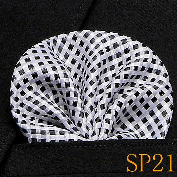 Мужские брендовые карманные полотенца носовой платок из полиэстера шарфы винтажная вышивка цветочный принт Свадебный квадратный Карманный платок - Color: SP21