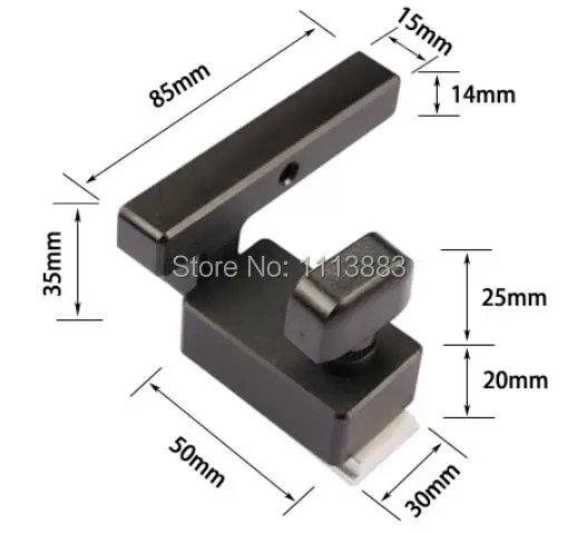 T-Slot Miter Track Stop for T-Slot T-Track Woodworking Tool w/ Square Handle 