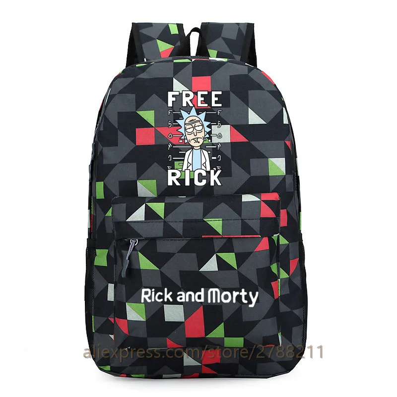

Anime Rick and Morty Backpack Schoolbag Casual Teenagers Men Women Student Oxford School Bags Travel Bags Knapsack Mochila