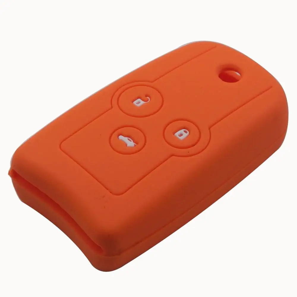 Дистанционный силиконовый чехол для автомобильного ключа, чехол для Honda Accord Acura Spirior Civic Pilot CRV, 3 кнопки, откидной складной ключ - Цвет: orange