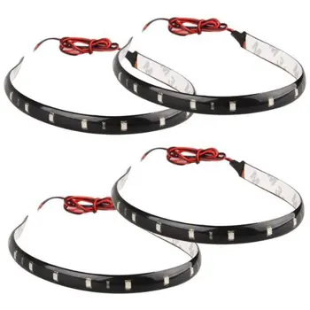 

10x) 4 STRISCE ADESIVE 15 LED FLESSIBILE IMPERMEABILE 30CM ROSSO