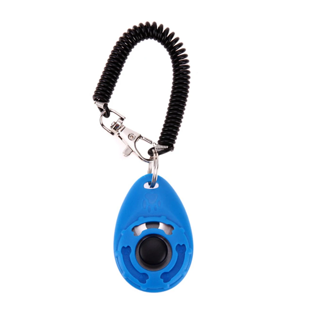 1 Piece Pet Cat Dog Training Clicker Plastic New Dogs Click Trainer Aid Too Adjustable Wrist Strap Sound Key Chain - Цвет: blue