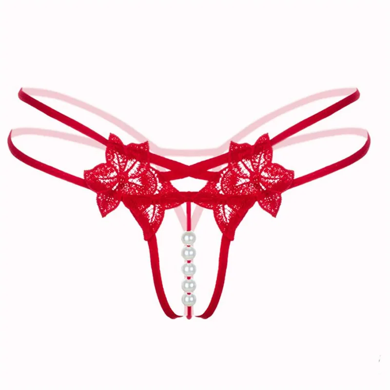 Women Panties Sexy Pendant Lady Pearl G String V String Women Panties Low Waist Underwear Drop 