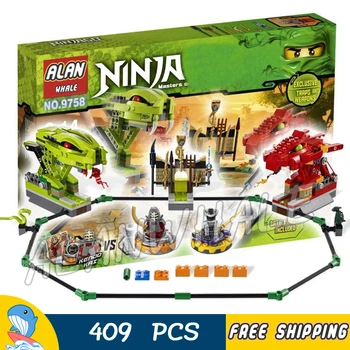 

409pcs Ninja Spinner Battle Snake Dragon 9758 Figure Building Blocks Sets Jigsaw Construction Toys Compatible With LagoING