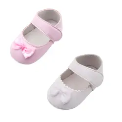 Обувь для малышей, для девочек, с бантиком; однотонные туфли с закрытым носком детская обувь для принцесс; обувь для маленьких детей;