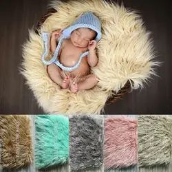 75*50 см Newborn props из искусственного меха наполнитель корзины писака реквизит для съемки детей fotografia фотографии фонов Одеяло Руно