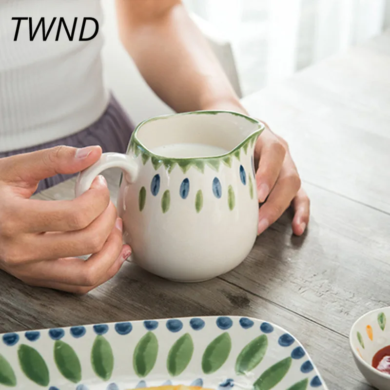 400CC هاندبينتيد الحليب أباريق العظام الصين sharp الفم قدر للحليب (لبّانة) coffeeware