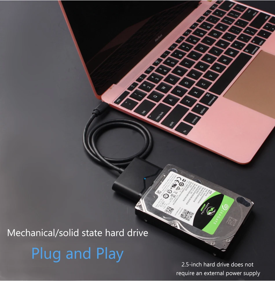 USB3.1 type C SATA кабель type C штекер для SATA3 22 pin 6 Гбит/с конвертер для 2,5 дюймов 3,5 дюймов механический жесткий диск HDD SSD для Macbook