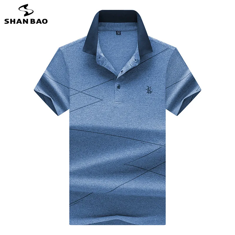 

SHANBAO brand men's fashion casual short-sleeved Polo shirt 2019 summer new luxury high quality embroidery lapel Polo shirt