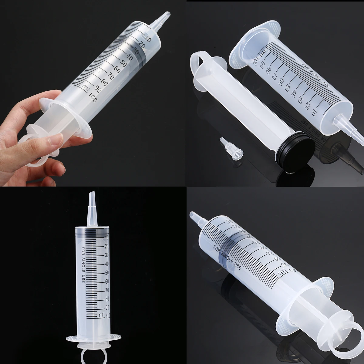 

100ml Multi-purpose Large Big Plastic Syringe Hydroponics Nutrient Measuring Syringe Feeding Accessories