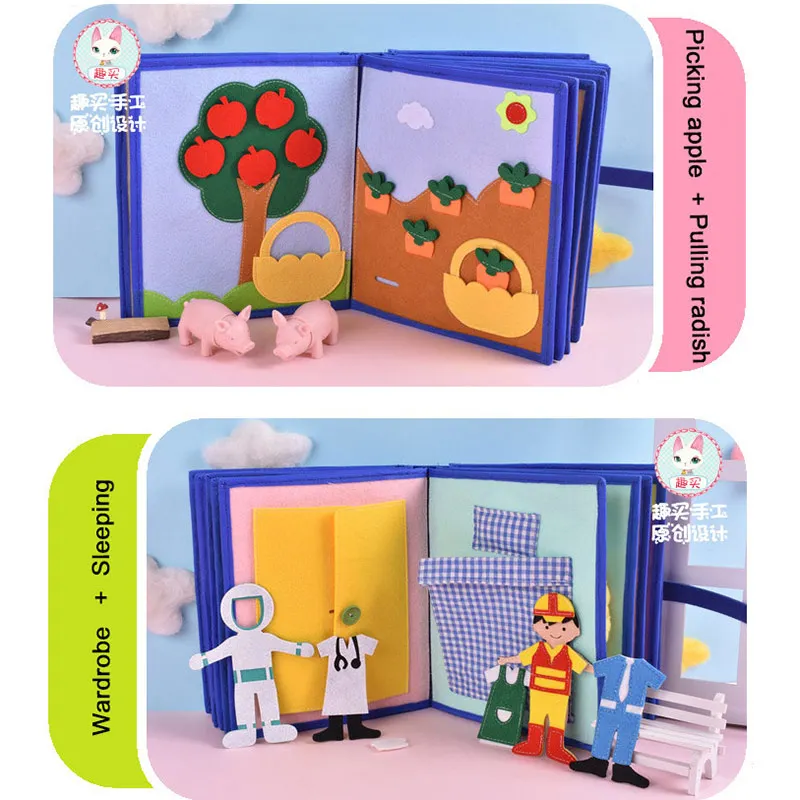 DIY High Quality My First Book 22 Pages For Baby Early Learning Toys Felt Quiet Book Special Gift Mom Handmade Felt DIY Package