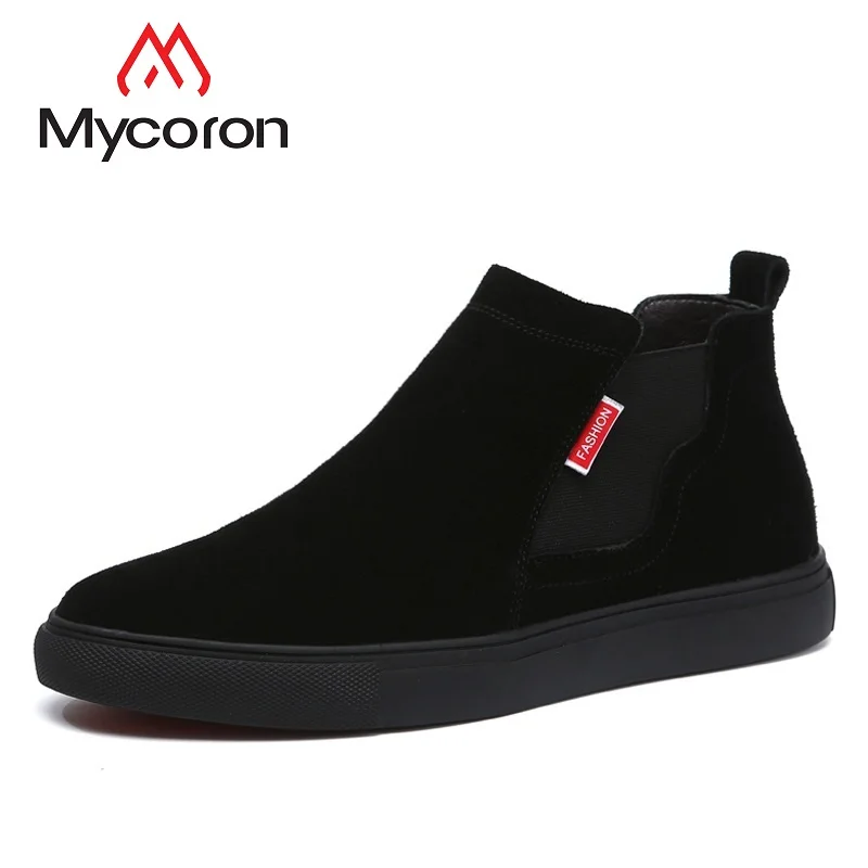 

MYCORON New Arrivals Men Boots Luxury Fashion Casual Shoes Autumn Leather Footwear Man High Top Black Men Shoes Botas Hombre