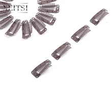 Волосы Neitsi, 2,8 см я Форма зажимы из нержавеющей стали для волос защелкивающиеся зажимы для перьевая клипса в наращивание волос, парики утка 50 шт./упак. 5 цветов