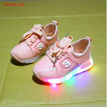 

2018 new children's spring autumn shoes LED casual shoes boys girls sports sneakers with light anti-skid baby shoes size 21-30
