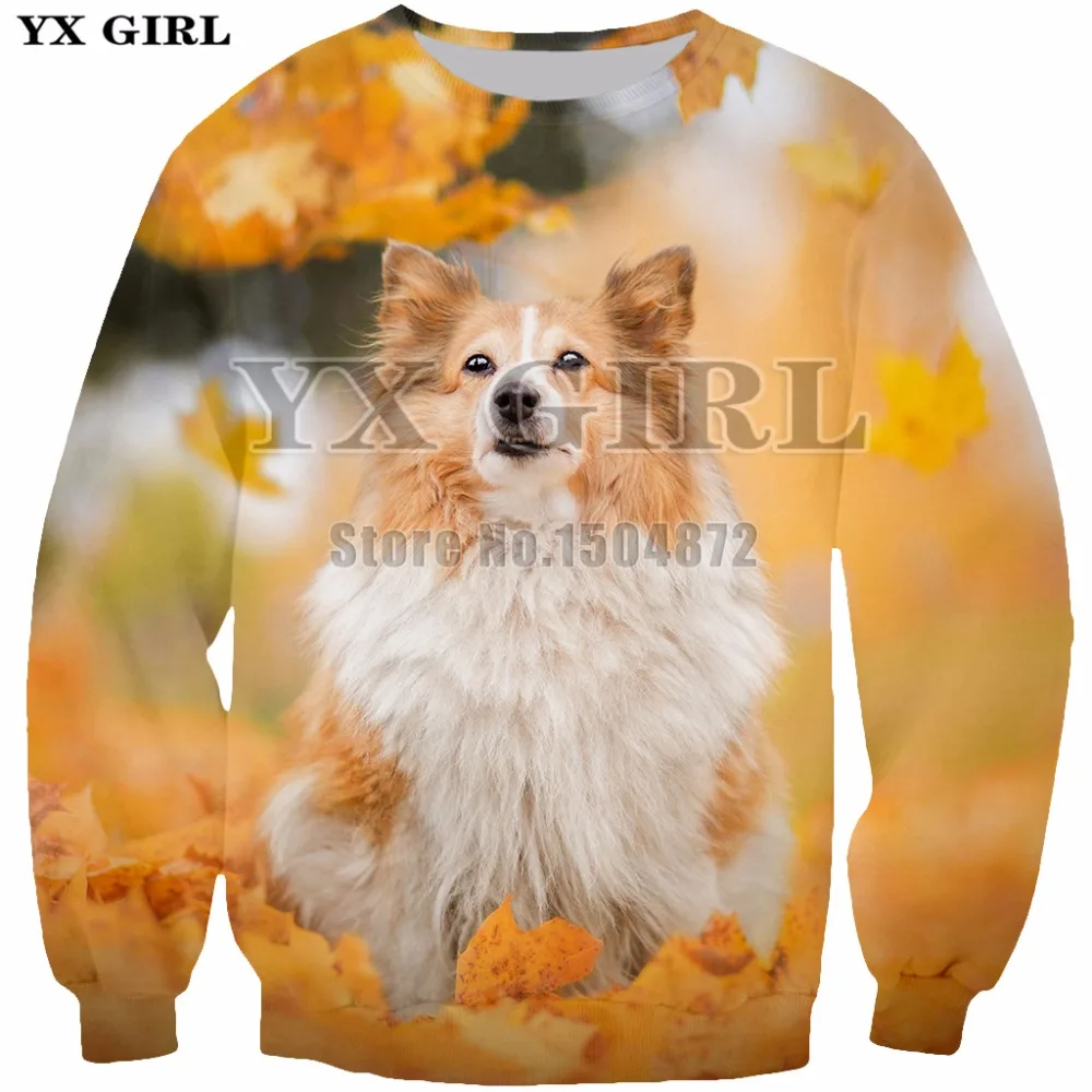 

YX Girl Womens Animal Dog 3D Printed Sweatshirt Spring Autumn Long Sleeve o-neck Traksuits for Women Men Casual Pullover