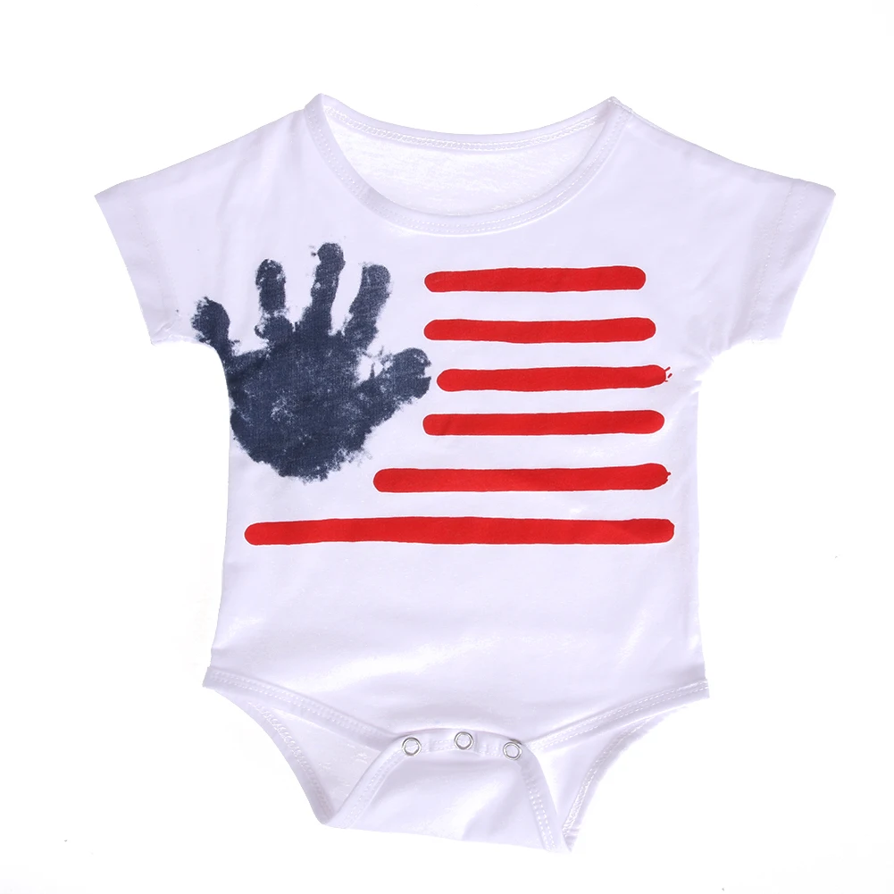Летняя одежда для малышей Комбинезоны для малышек комплект для маленьких детей Изделие из хлопка с короткими рукавами palm комбинезон с