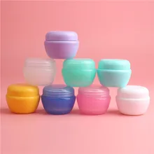 6 цветов, 30 г, 50 шт./лот, пустая баночка для косметики, контейнер для макияжа и крема для лица, пластиковый контейнер для образцов для дизайна ногтей