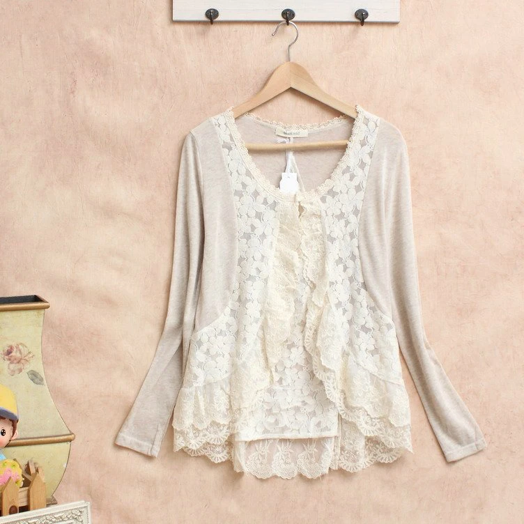 Blusas Com Renda Quimono森ガールかぎ針スペイン白レースブラウスroupa Femininaリネンレースカミーサfeminina Hipppie White Lace Blouse Lace Blousecamisa Feminina Aliexpress