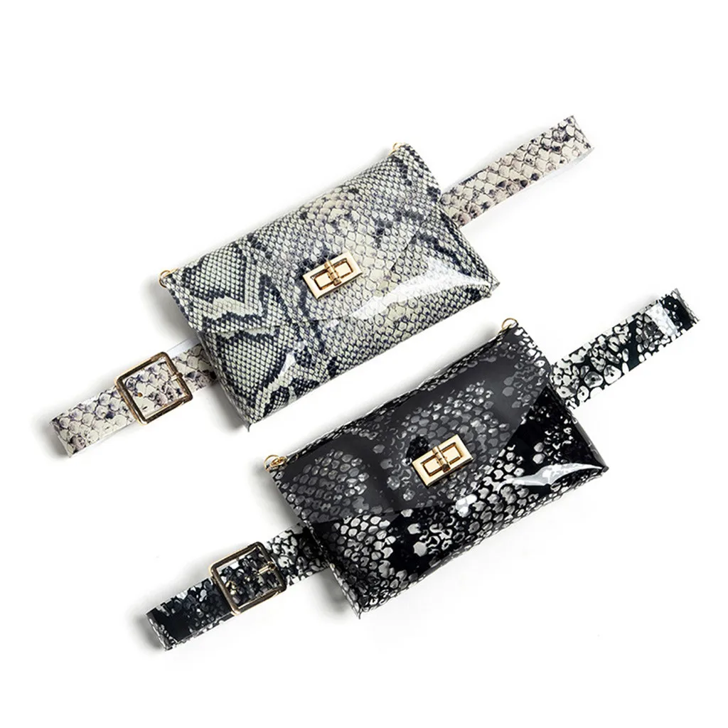 Aelicy Serpentine Fanny Pack Ladies PU Leather Waist Belt Bag Women Mini Waist Pack Luxury Handbags Women Bag Designer Chest Bag