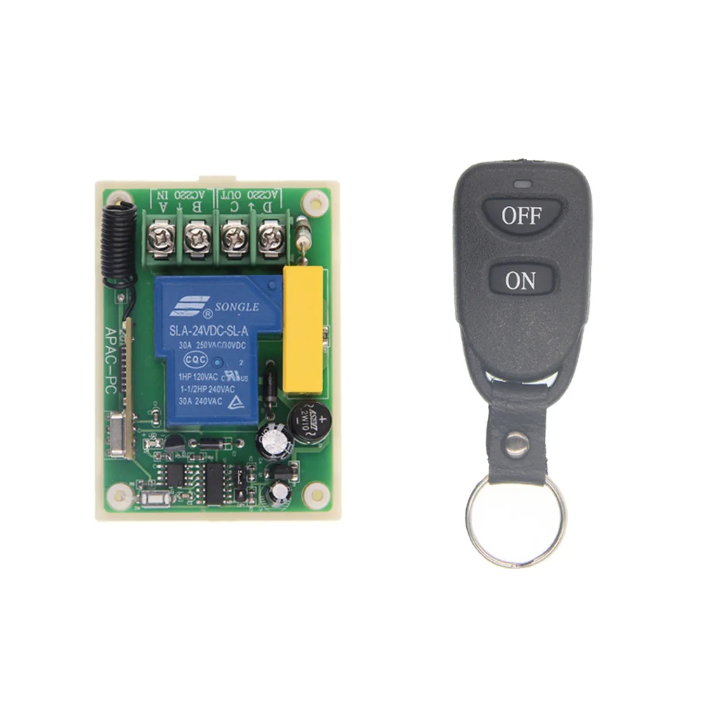 AC 220V 30A 1 CH 1CH RF беспроводной переключатель системы дистанционного управления