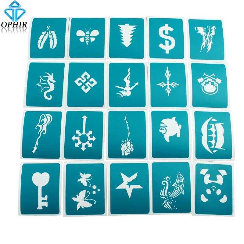 Buy OPHIR 20PCS Airbrush Stencils Temporary Tattoo Templates Sheets Henna Body