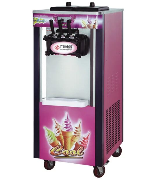 

RY-BJ288C Commercial 20-25L/H Vertial Ice cream machine, Best quality of Electric rainbow soft ice cream maker