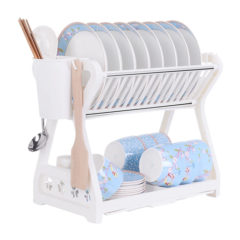  Double dish rack kitchen rack kitchen utensils drain bowl rack cupboard chopsticks box storage rack - 4000028880452