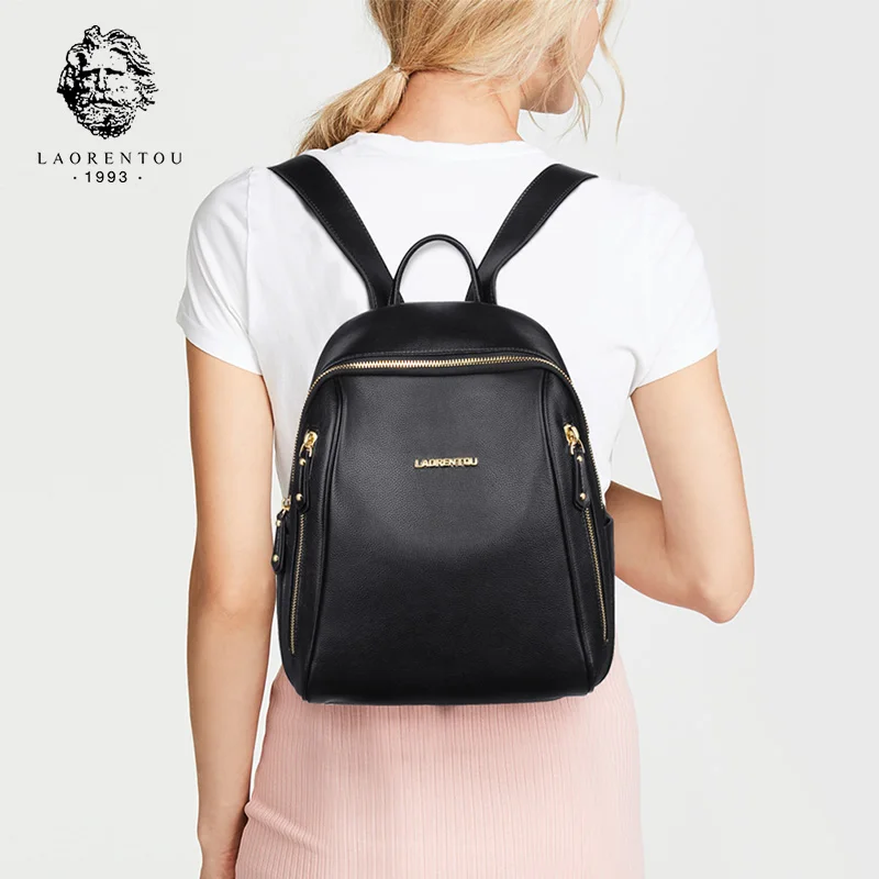 LAORENTOU Brand Women Backpack Large Capacity Lady Solid Bag School Bag for Teenage Large Capacity Multifunctional Bag