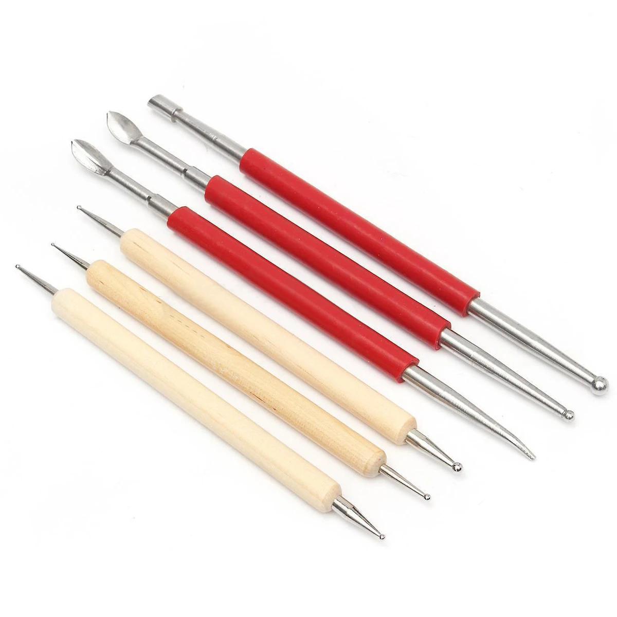 6pcs Carving Stylus Tool Spoon PMC Carving Modelling Splicing Embossing DIY Handmade Leather Craft